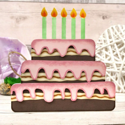 Supports de cartes et enveloppes de luxe découpés - Gâteau