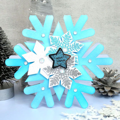 Cartes et enveloppes de luxe prédécoupées – Flocon de neige