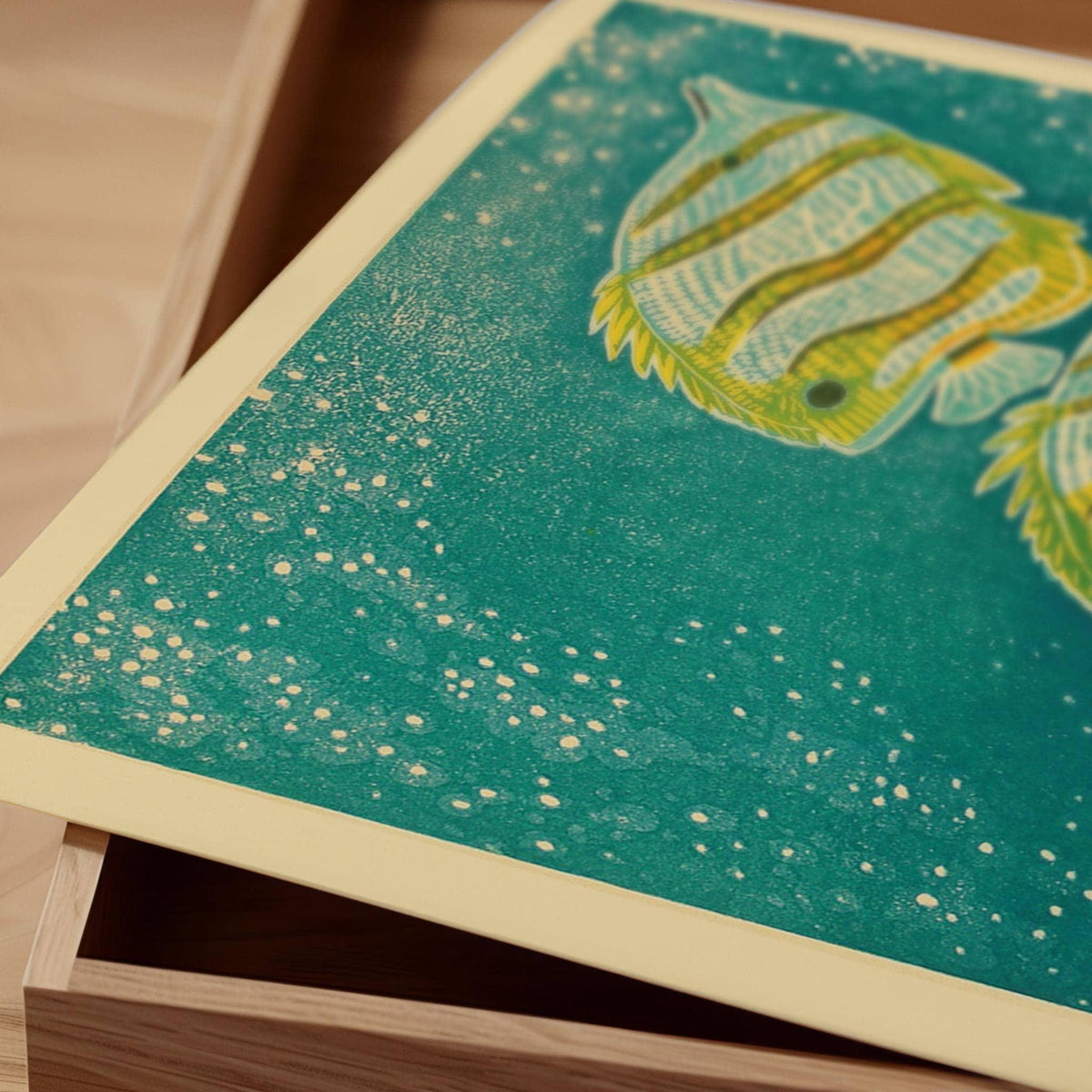 Shiro Kasamatsu Angelfish Giclee Print: Vintage Japanese Woodblock Art