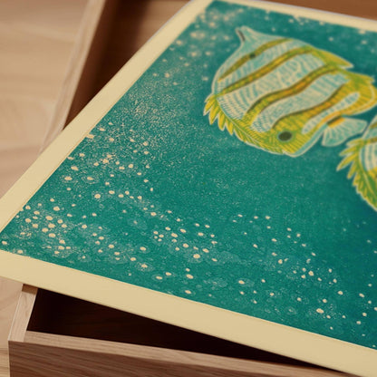 Shiro Kasamatsu Angelfish Giclee Print: Vintage Japanese Woodblock Art
