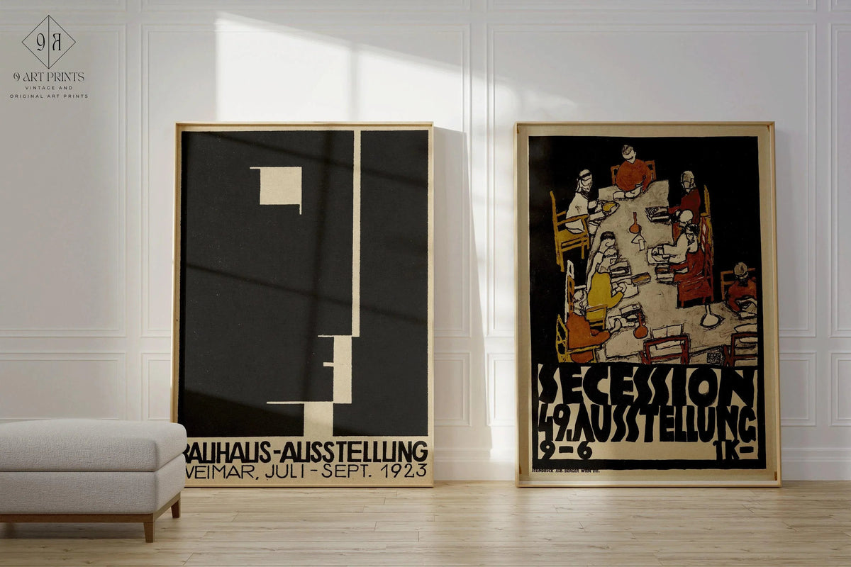 STATEMENT DUO Bauhaus Egon Schiele Ausstellung Posters |  | Mid-Century Modern Art Prints available framed