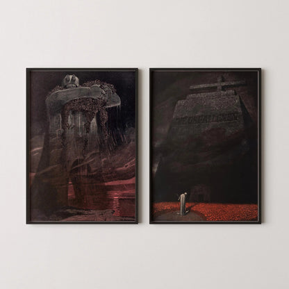 Fritz Gareis World War 1 Expressionist Art Print Set: Dark Symbolist Fine Art