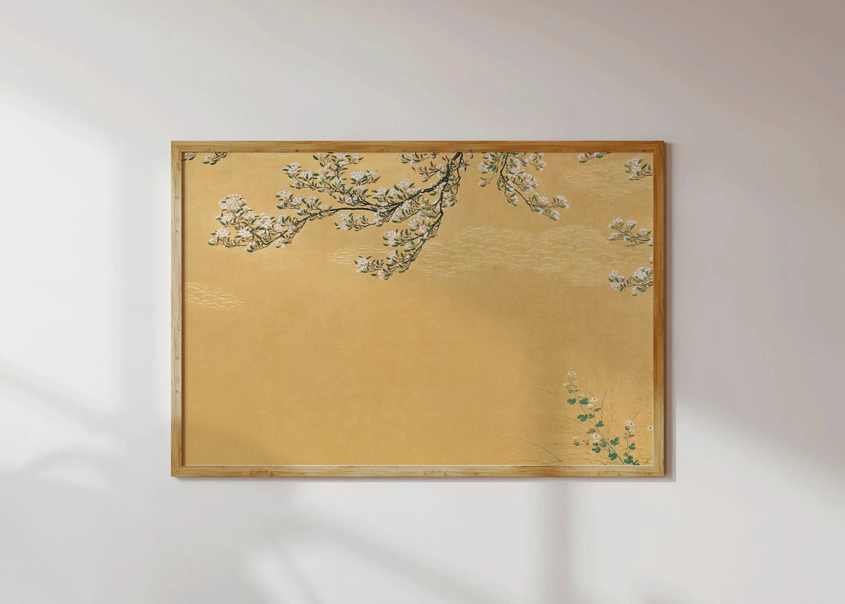 Estampes d'art de grues japonaises : Style Ukiyo-e, Duo Shin Hanga Jaune