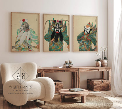 STATEMENT TRIO Peking Opera Art | Classic Chinese Art available framed