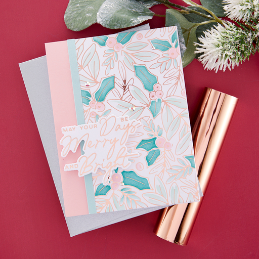 Plaque et matrices A Merry Little Christmas Sentiments Glimmer Hot Foil de la collection De-Light-Ful Christmas par Yana Smakula