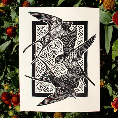 'Three Swallows' hand print