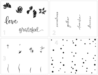 The Crafters Workshop Fleurs mots superposées A2