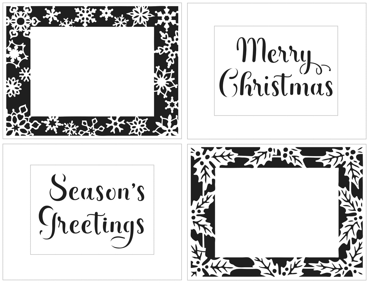The Crafters Workshop Gabarits "Feuilles de houx et flocons de neige" A2