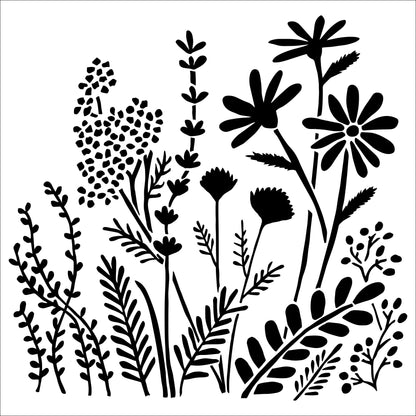 The Crafters Workshop 6x6 Stencil Summer Meadow