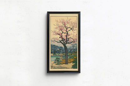 Toshi Yoshida Plum Blossom Print: Vintage Japanese Garden Art