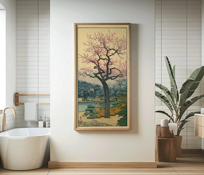 Toshi Yoshida Plum Blossom Print: Vintage Japanese Garden Art