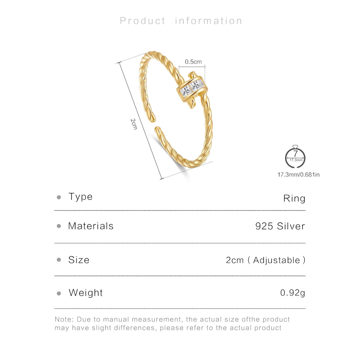 La bague torsadée en argent sterling 925 Signature