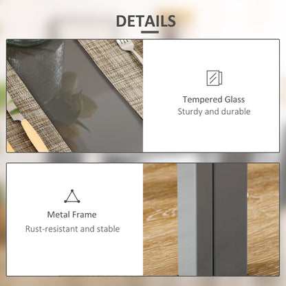 Zaya 5-Piece Rectangular Glass Dining Set for Small Spaces-Grey