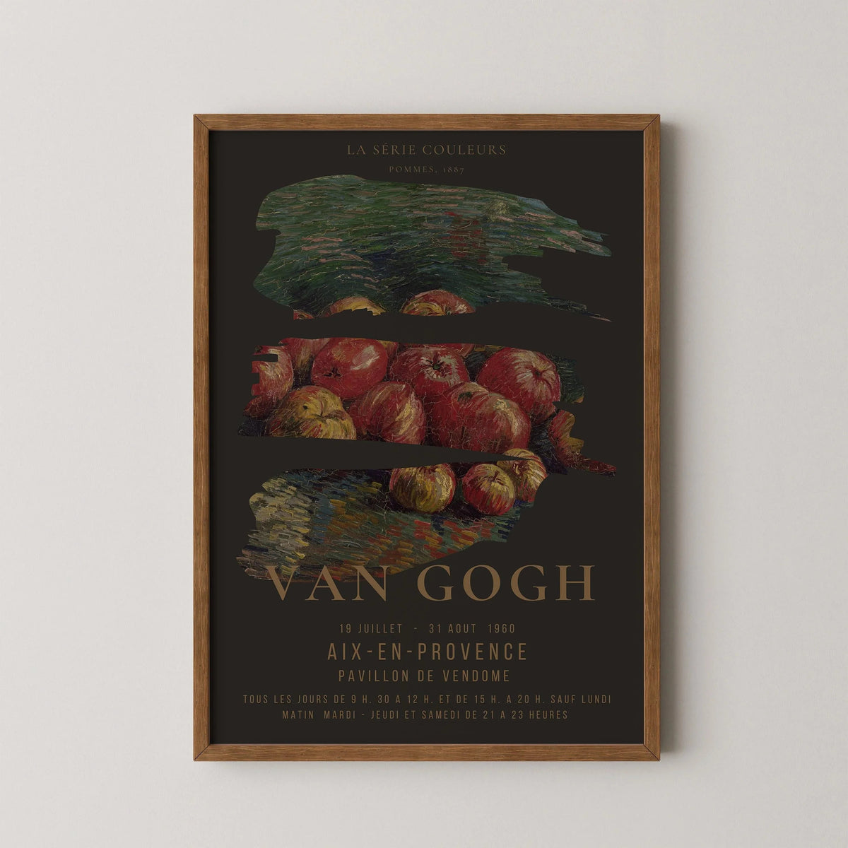 Vincent Van Gogh - Pommes | Affiche d'exposition impressionniste classique emblématique (disponible encadrée à la main ou non encadrée)