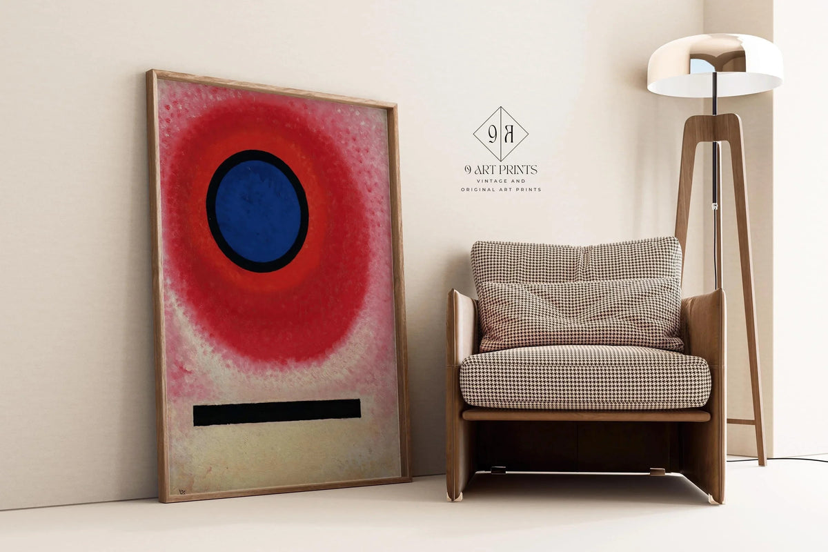 Kandinsky Bauhaus Print: Blue Circle, Mid-Century Modern Giclee Art