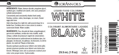 White Liquid Food Color - Liquid Food Coloring - 4 oz, 1 Gallon - Ships Free Within Canada on Orders Above CAD $199