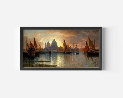 William Stanley Haseltine: Santa Maria della Salute Sunset Seascape Art Print (2x1)
