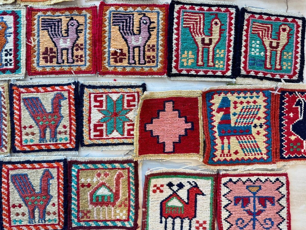 Wool Kilim Coasters 4" x 4"