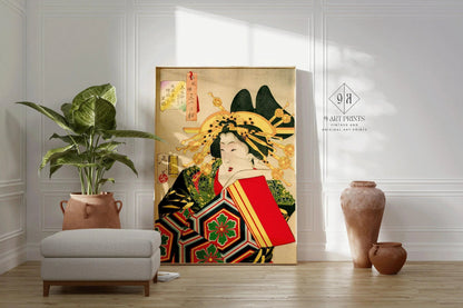 Yoshitoshi Geisha Giclee Print: Vintage Japanese Woodblock Art