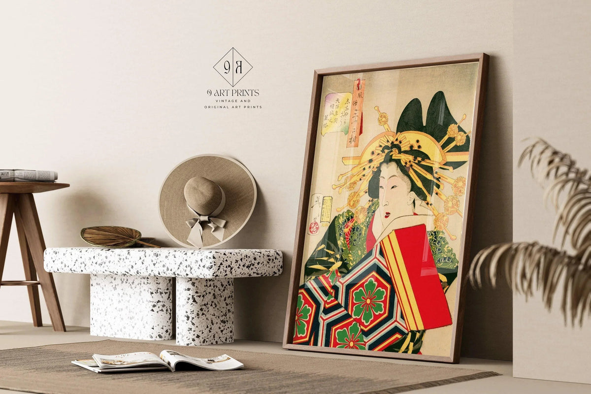 Yoshitoshi Geisha Giclee Print: Vintage Japanese Woodblock Art