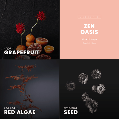 Bougie Zen Oasis | Pamplemousse + Sauge