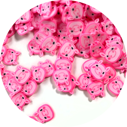 Pink Piggy Fimo Slices